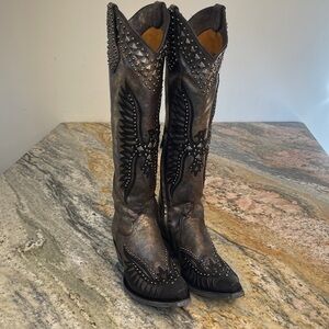 Old Gringo Fairview Crystal Tall 18” Bronze Eagle Boots 
Size 8.5 NWB